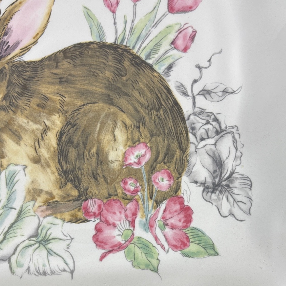 Floral Rabbit Decorative Plate - Picture 6 of 6